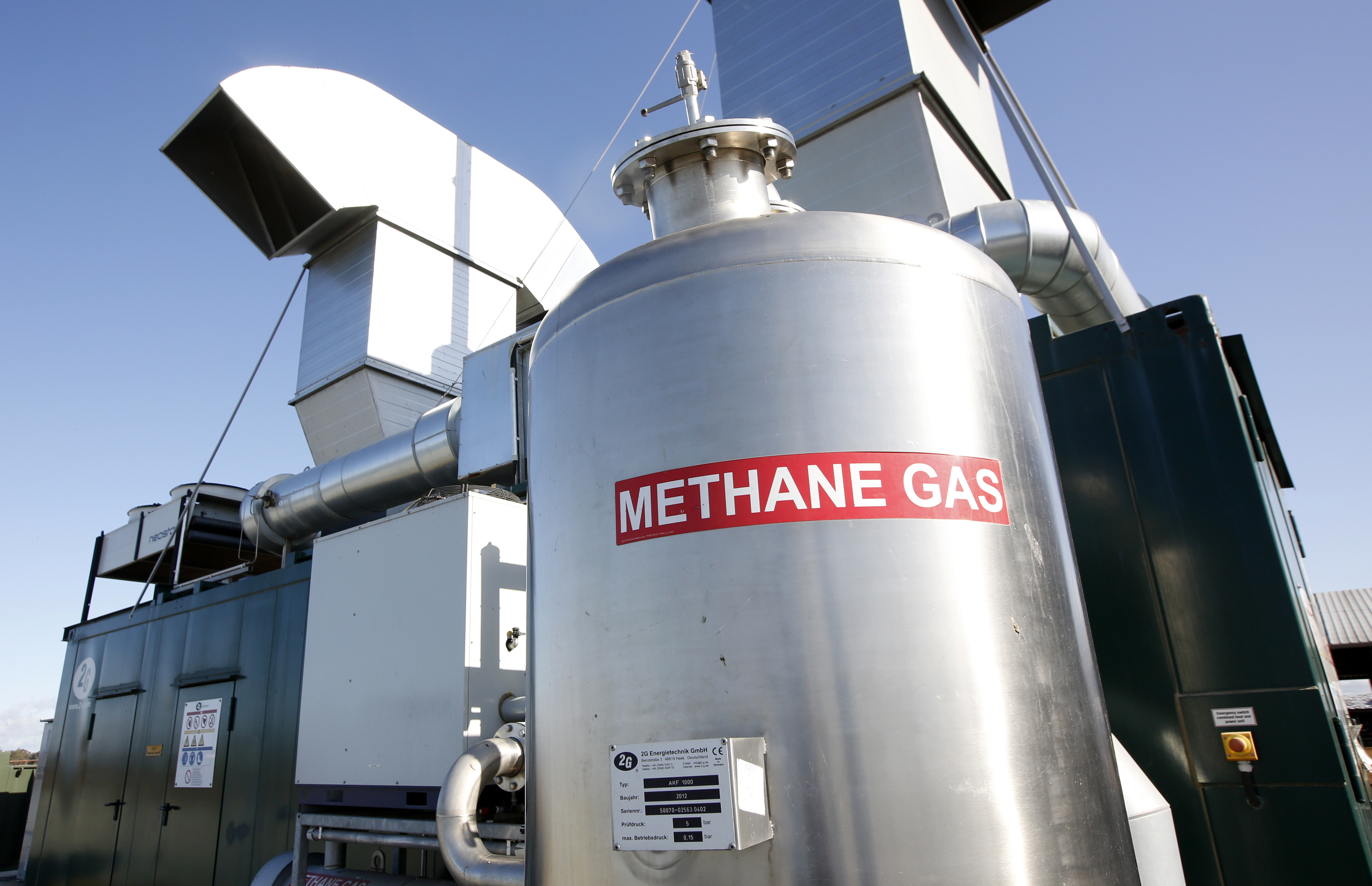 A methane digester at the New Hope Dairy in Galt, California, Nov. 23, 2016. A University of Utah team is researching a microbe that eats methane and how it could be an answer to environmental change.