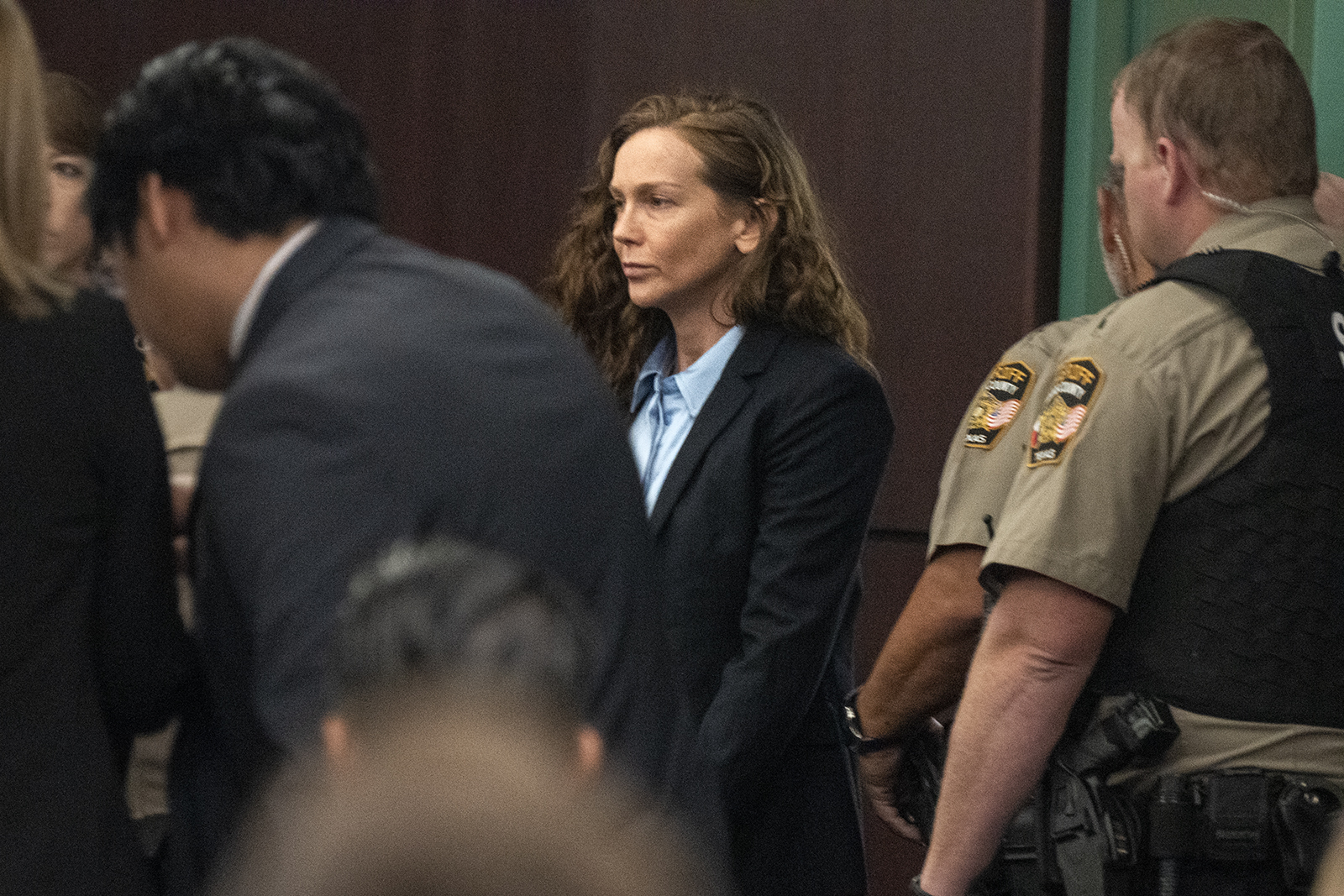 Kaitlin Armstrong enters the courtroom during the first day of her trial at the Blackwell-Thurman Criminal Justice Center, Wednesday, Nov. 1, 2023, in Austin, Texas.. Armstrong is charged with murder in connection with the shooting death of pro cyclist Anna Moriah Wilson.