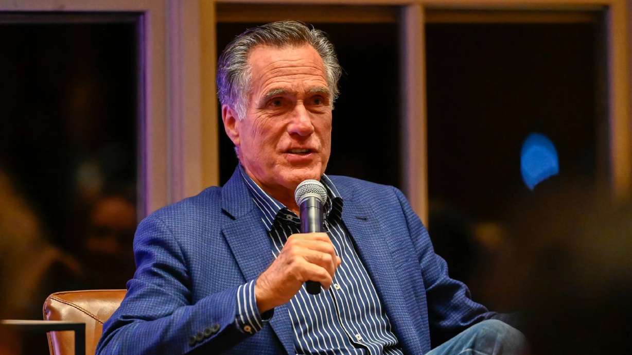 Sen. Mitt Romney, R-Utah, speaks at the E2 Summit at Stein Eriksen Lodge on Oct. 10 in Park City. Romney led a Senate hearing Tuesday to investigate widespread fraud in federal spending during the pandemic