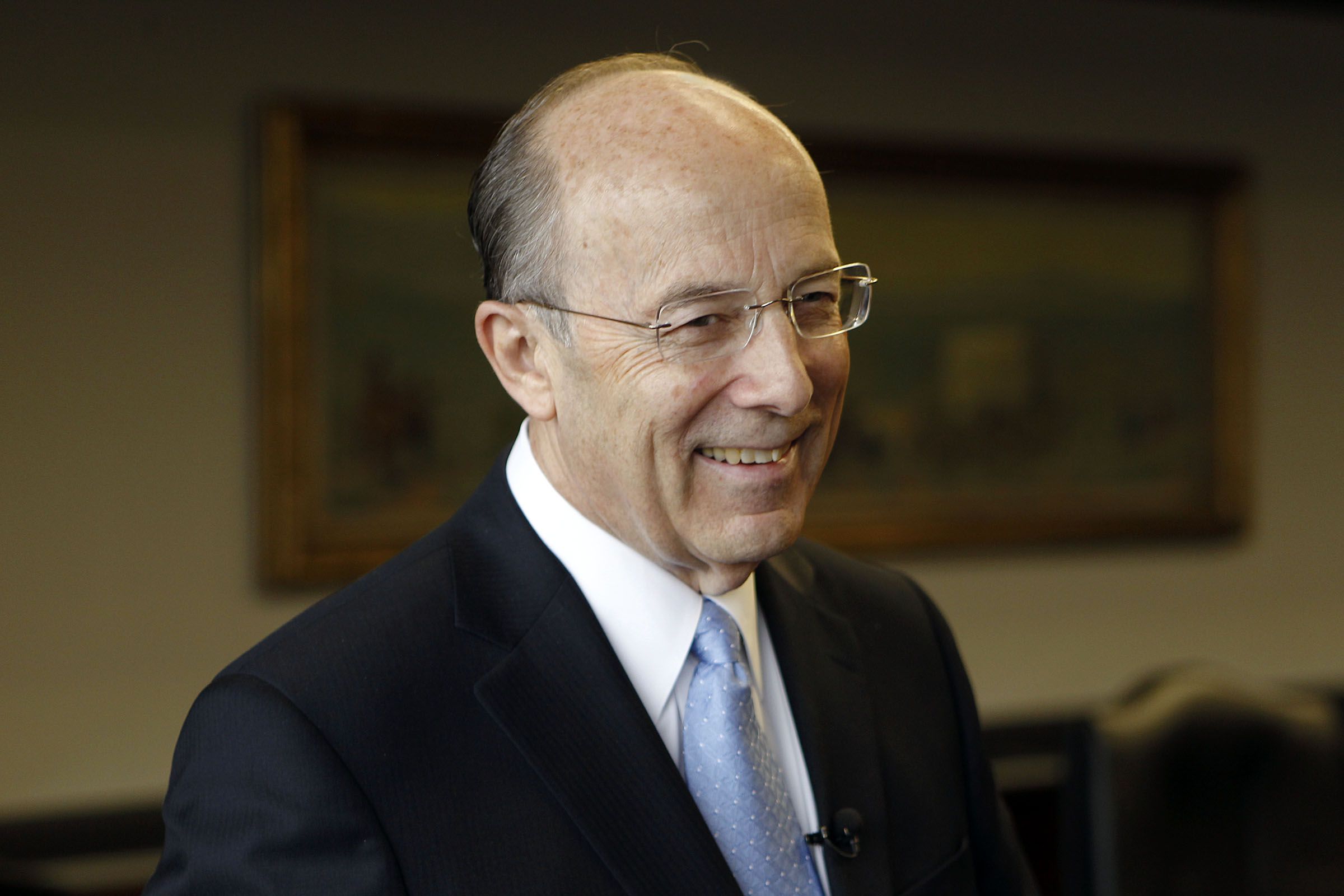 Keith B. McMullin is interviewed after being appointed as the new CEO of Deseret Management Corporation in Salt Lake City, April 5, 2012. McMullin will retire from his position effective Dec. 1.