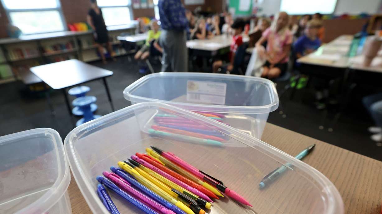 A classroom is pictured at Hawthorne Elementary School in Salt Lake City on Aug. 22. Enrollment in Utah public schools dropped by nearly 2,000 students statewide from the previous year, a new headcount showed.