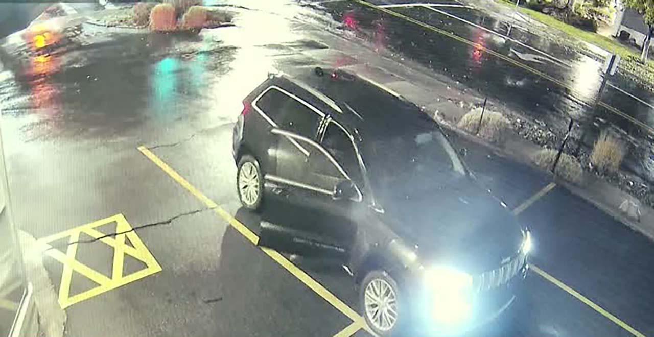 Surveillance video shows an SUV used by a burglar who broke into Liberty Heights Fresh in Salt Lake City Thursday. Two eastside businesses were broken into in similar fashion, owners told KSL.