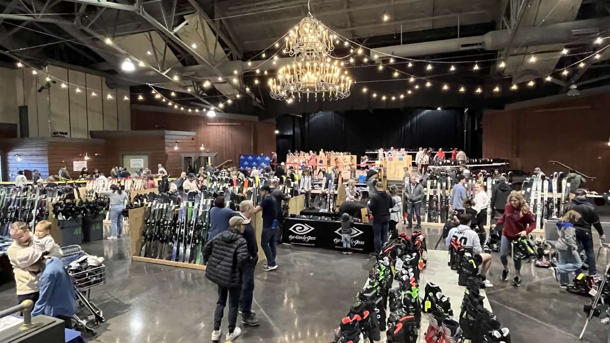 Ski swap attendees shop for ski and snowboard gear. Tucker Roberts has organized and helped found five affordable ski swaps across the Beehive State, stretching all the way from Cache Valley to St. George.
