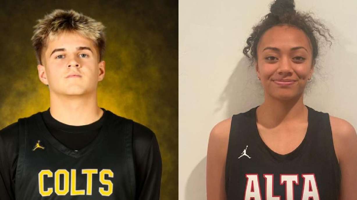 Cottonwood's John Rosevear, left, and Alta's Fui Niumeitolu are this week's KSL.com Clean Simple Eats high school hoops players of the week.