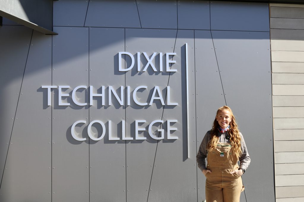 Rubi Kunsch, a welding student at Dixie Tech, raises funds for fellow students who struggle with the combined cost of tuition and living expenses.