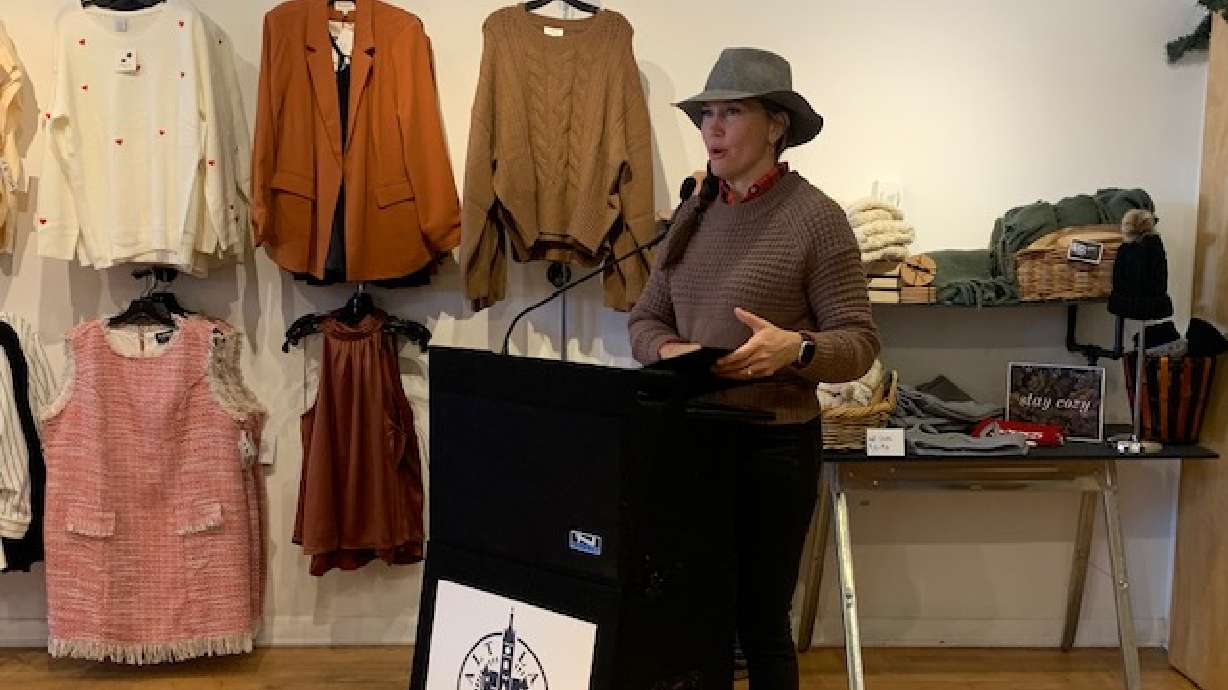 Salt Lake City Mayor Erin Mendenhall read a declaration Saturday proclaiming Small Business Saturday in Salt Lake City. The declaration was read at A' La Mode in Sugar House.
