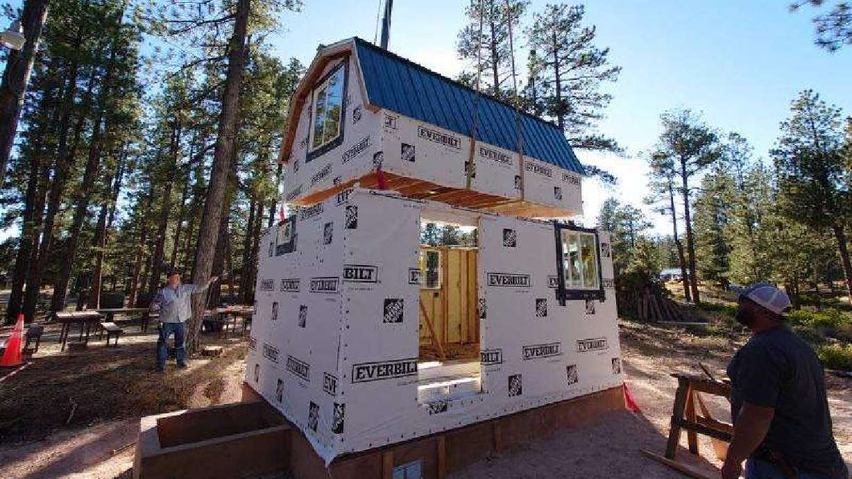 A mini home is installed at its designated place in Bryce Canyon National Park, Oct. 20.