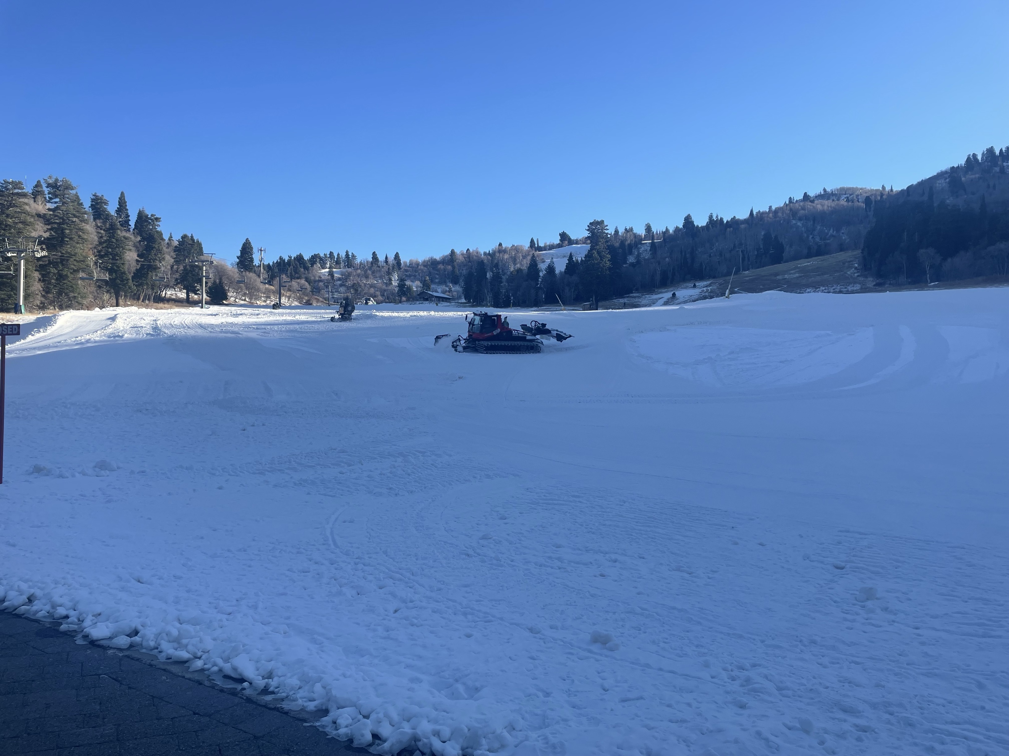 Snowbasin Ski Resort will open Thursday at 9 a.m., even though snowfall has been a bit delayed this winter.