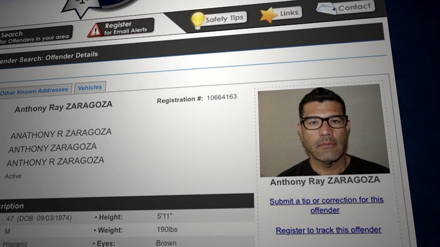 Anthony Zaragoza's entry on Utah's sex offender registry was removed in August after he reported moving to California. This case highlights the challenges of tracking sex offenders who move across state lines.