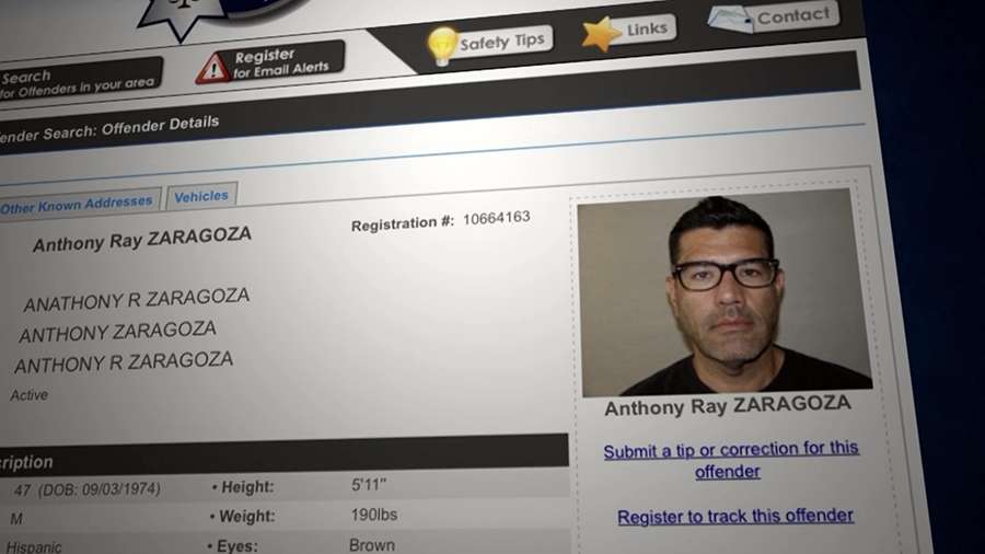 Anthony Zaragoza's entry on Utah's sex offender registry was removed in August after he reported moving to California. This case highlights the challenges of tracking sex offenders who move across state lines.