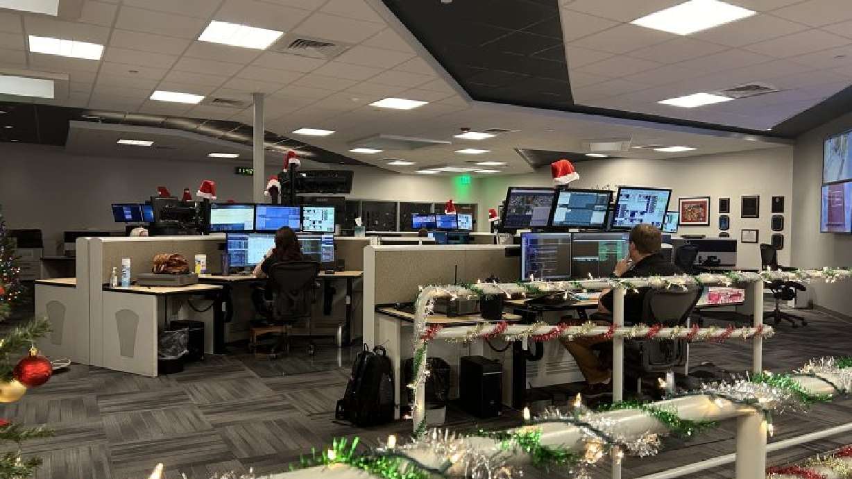 The hub of the St. George Consolidated Communications Center in St. George, Wednesday. An emergency dispatcher found an unresponsive driver and two small children in a car after a crash near the center on Monday.