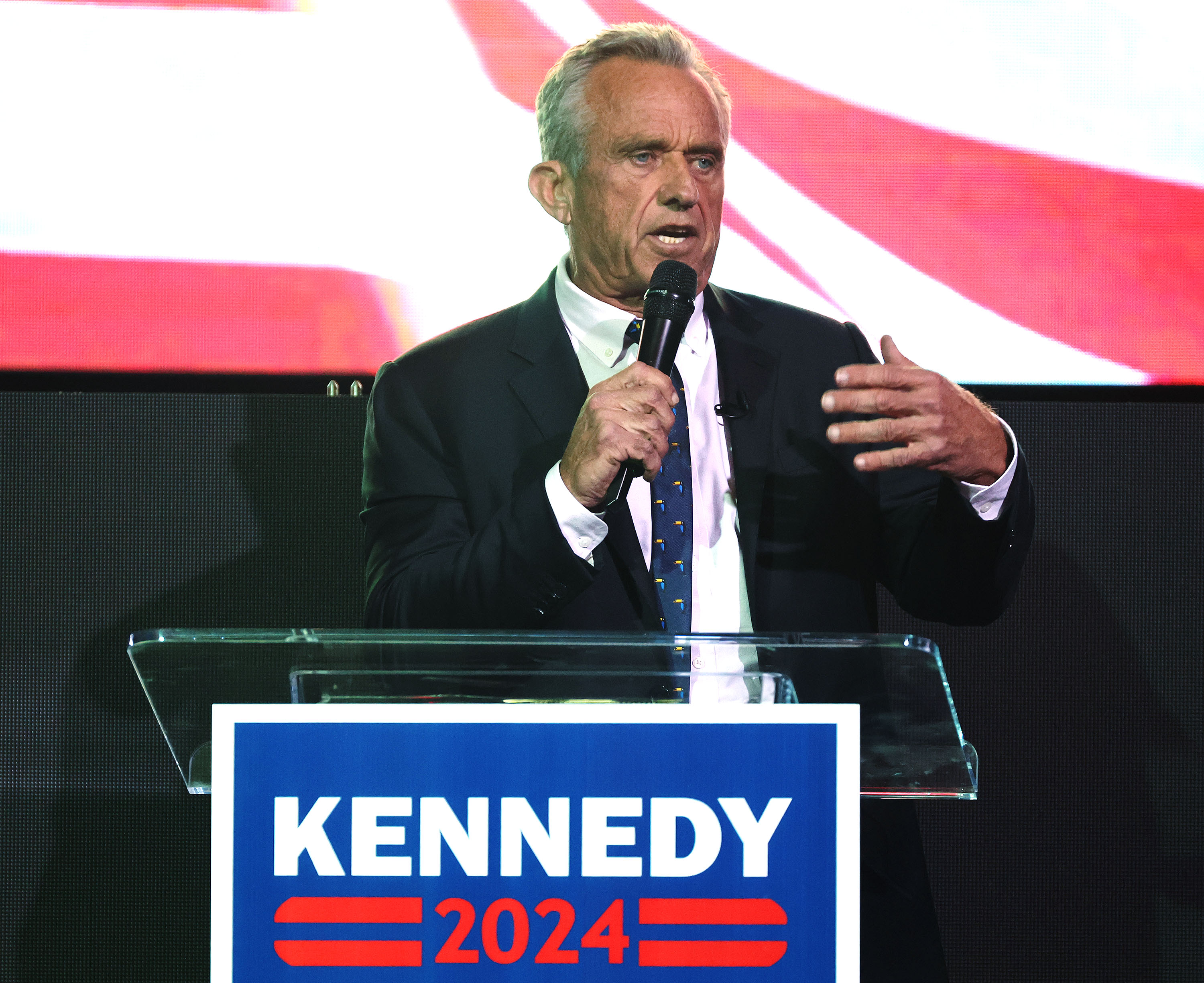 Independent presidential candidate Robert F. Kennedy Jr. speaks at a rally in Salt Lake City on Thursday.
