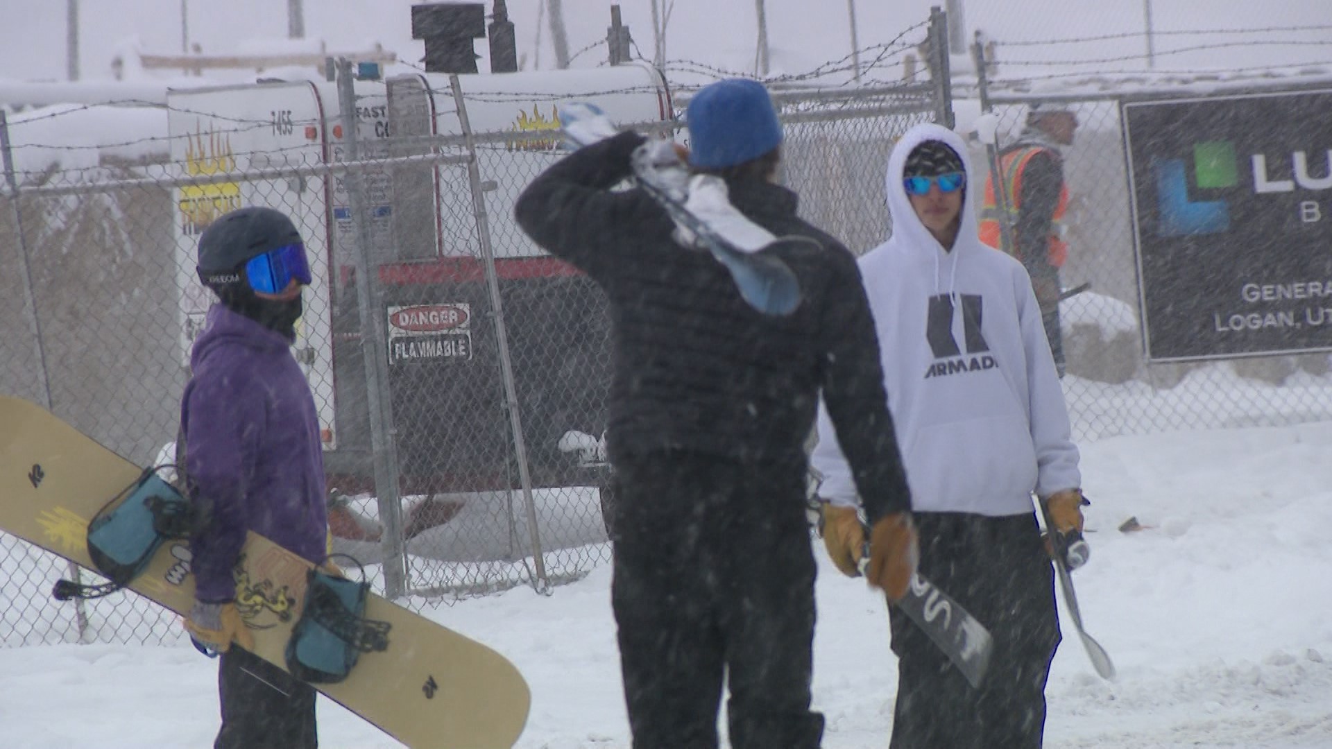 Workers at Beaver Mountain are already grooming snow while some skiers and snowboarders get a head start on Friday.