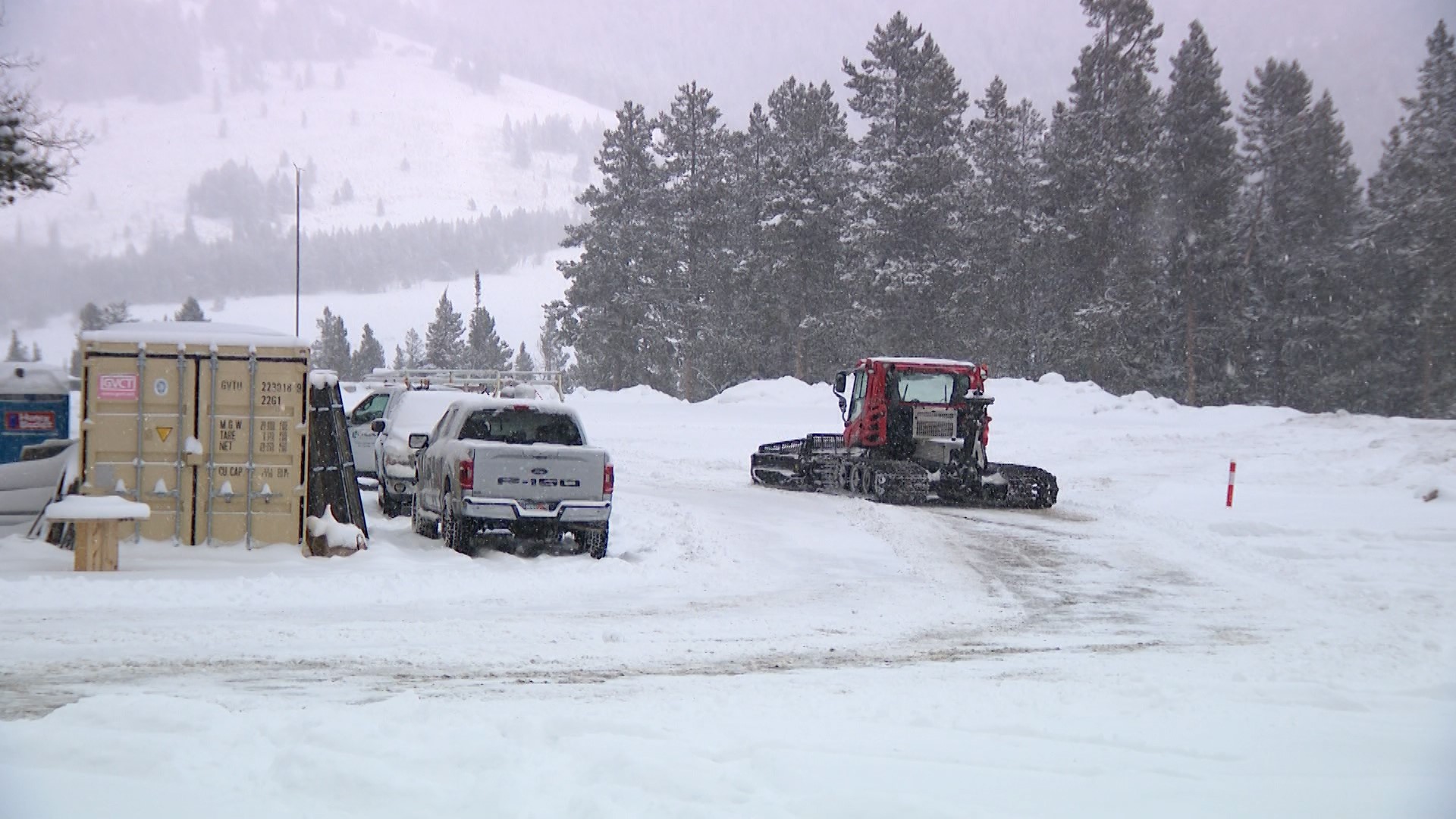 Workers at Beaver Mountain are already grooming snow while some skiers and snowboarders get a head start on Friday.