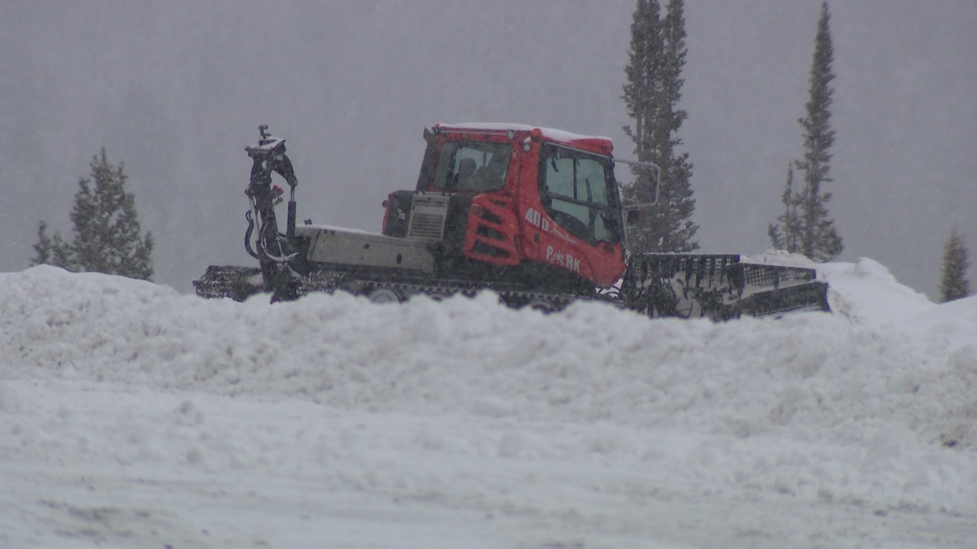 Workers at Beaver Mountain are already grooming snow while some skiers and snowboarders get a head start on Friday.