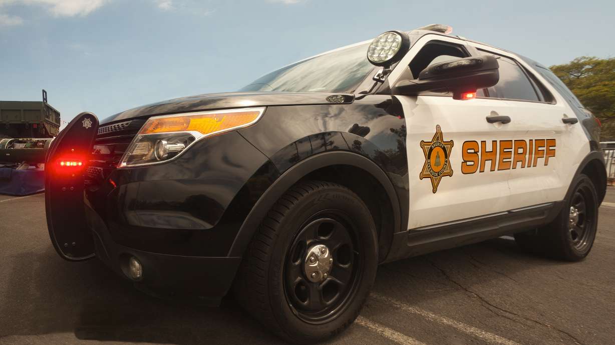 A Laketown, Rich County, man was arrested Wednesday and accused of making threats with a gun and then fighting deputies while being taken into custody.