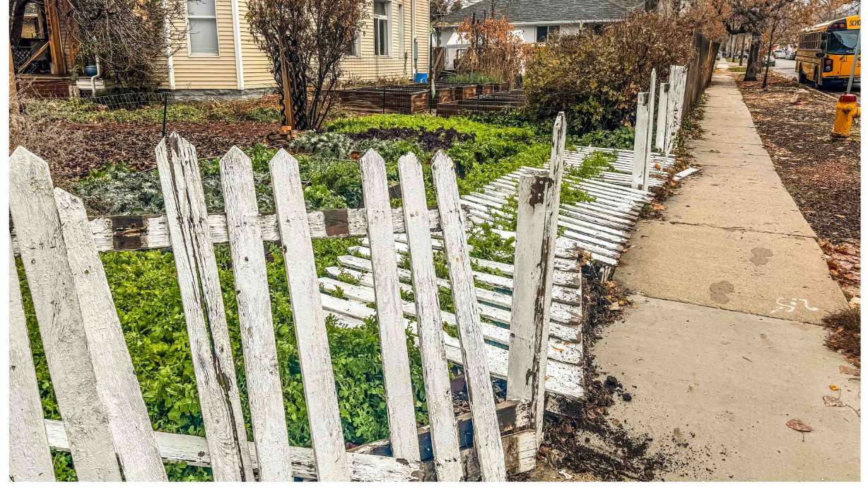 Several properties were vandalized early Monday in the Ballpark neighborhood in Salt Lake City.