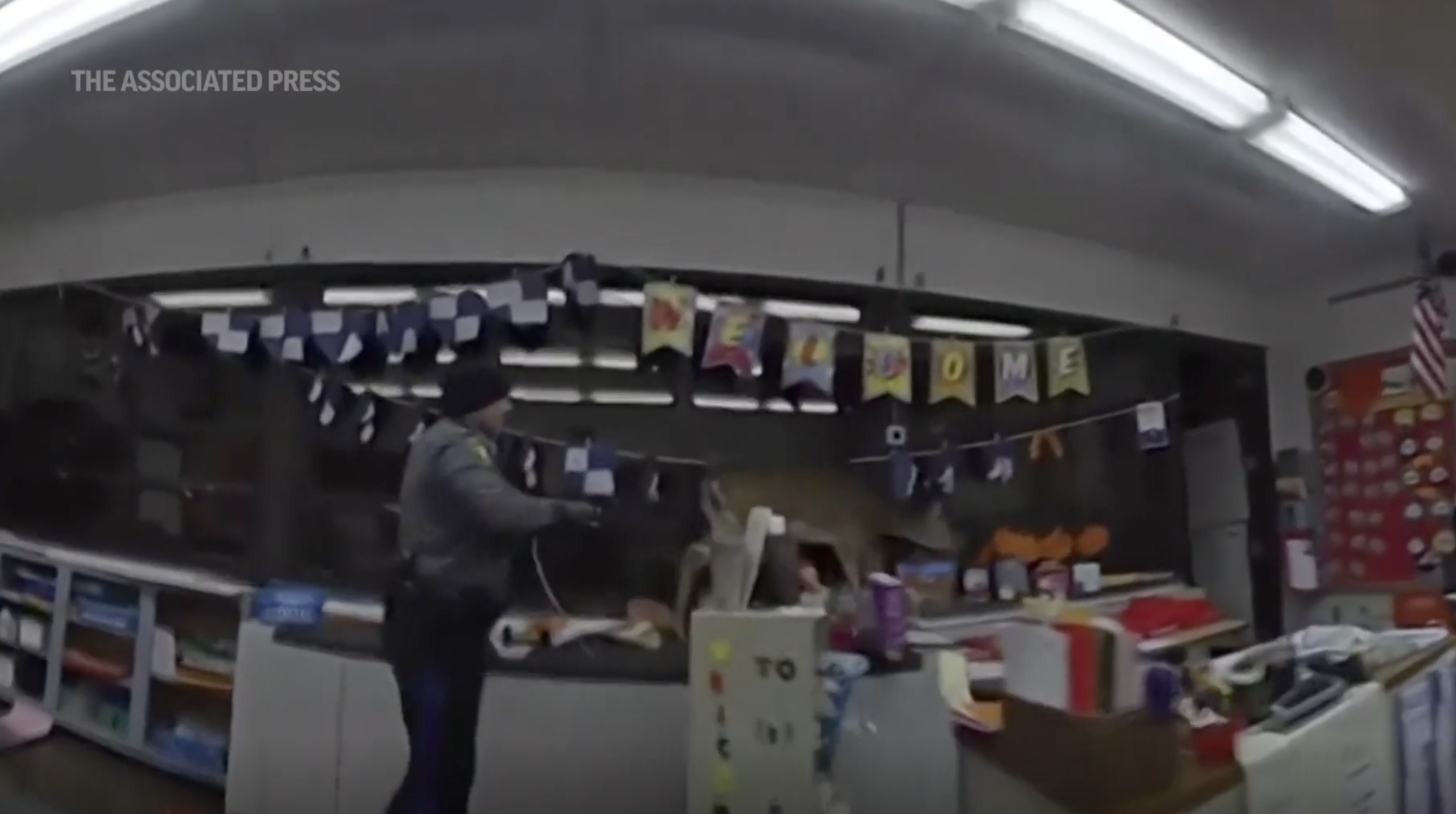 A deer jumped through a small window over school in New Jersey and knocked over items in a classroom before fleeing the building.