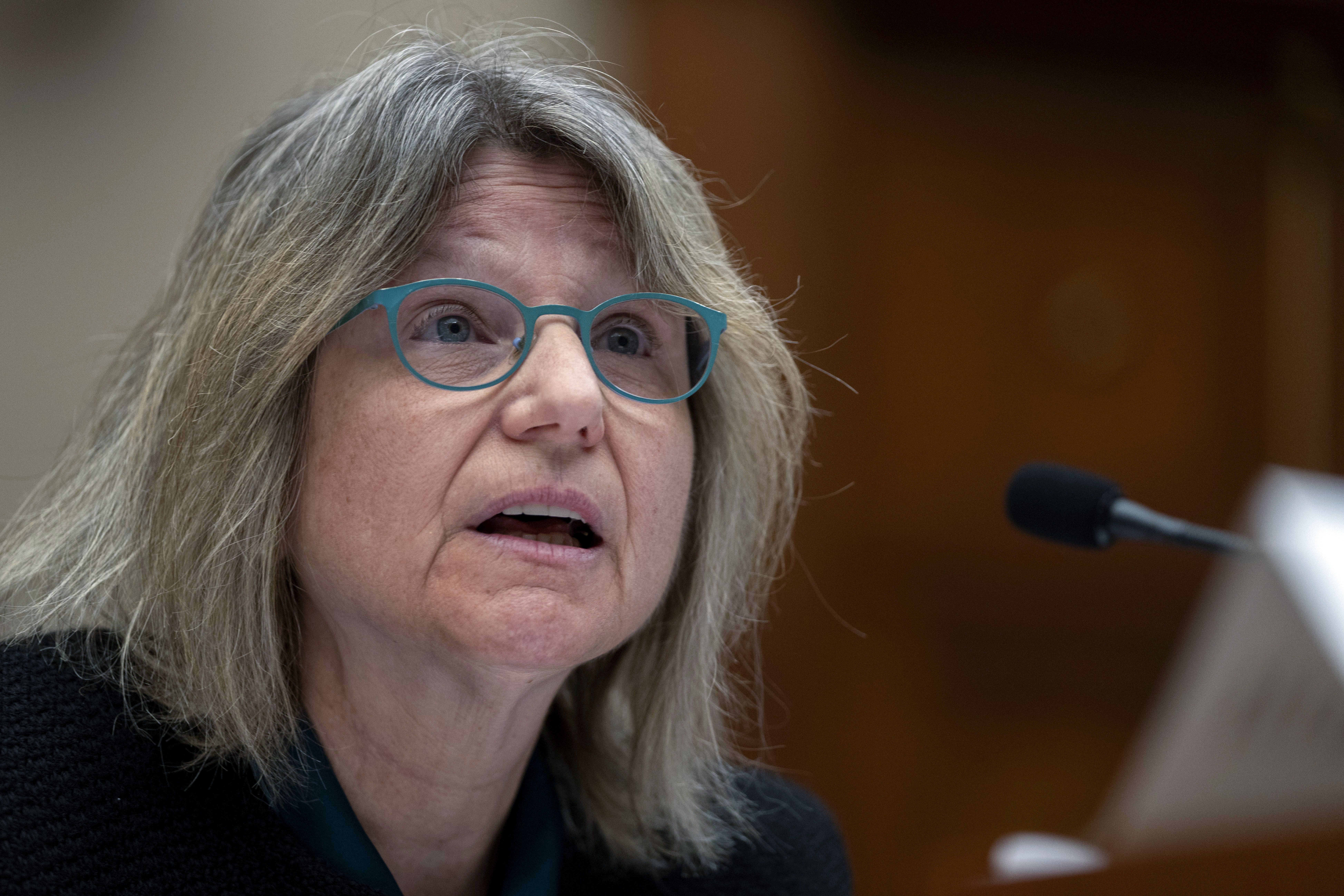 Massachusetts Institute of Technology President Sally Kornbluth speaks during a hearing of the House Committee on Education on Capitol Hill, on Tuesday in Washington.