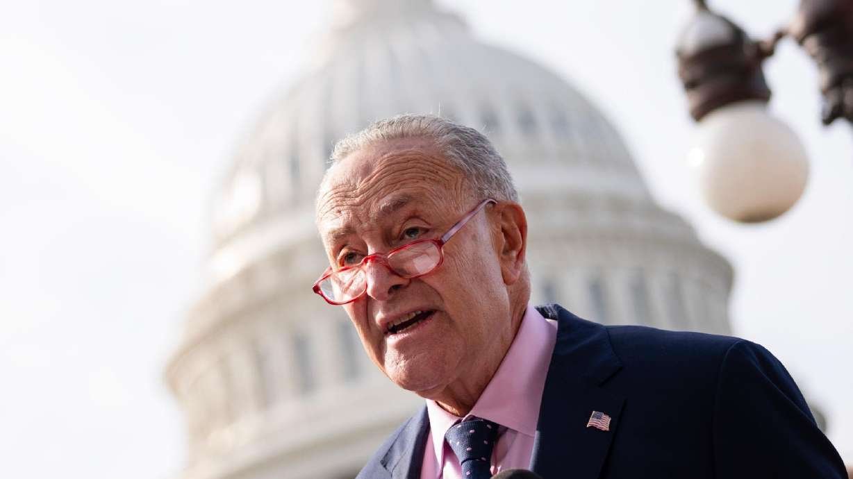 Chuck Schumer, pictured here on Nov. 15, has accused Republicans of “hostage taking” as the path to passing aid to Ukraine and Israel remains unclear.