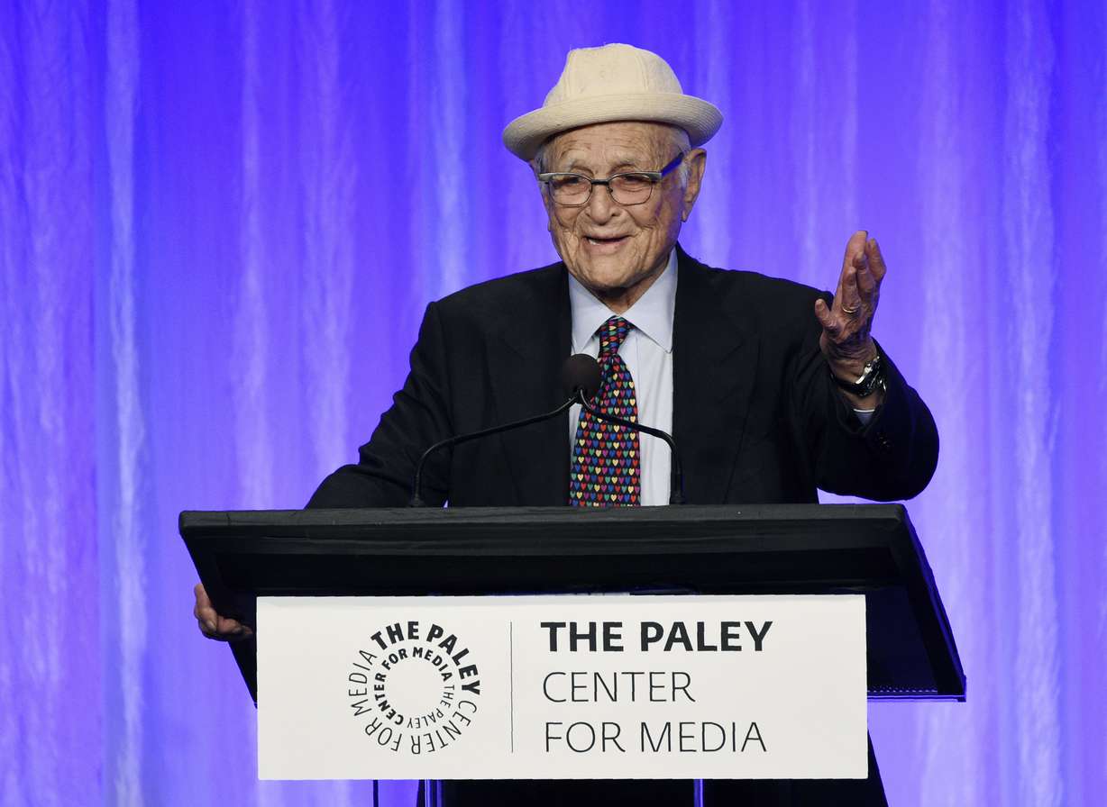 Honoree Norman Lear makes his speech at "The Paley Honors: A Special Tribute to Television's Comedy Legends" at the Beverly Wilshire Hotel, Nov. 21, 2019, in Beverly Hills, Calif. Lear died Tuesday. He was 101.