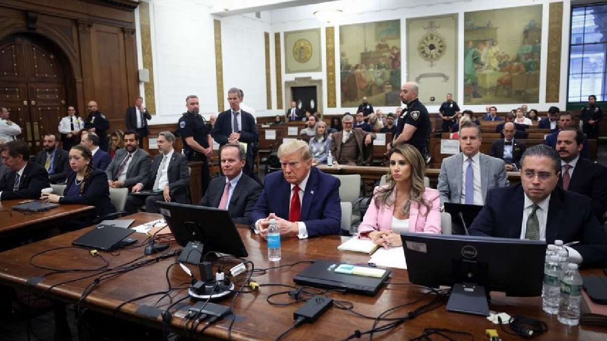 Former U.S. President Donald Trump attends the Trump Organization civil fraud trial, in New York State Supreme Court in the Manhattan borough of New York City on Thursday.
