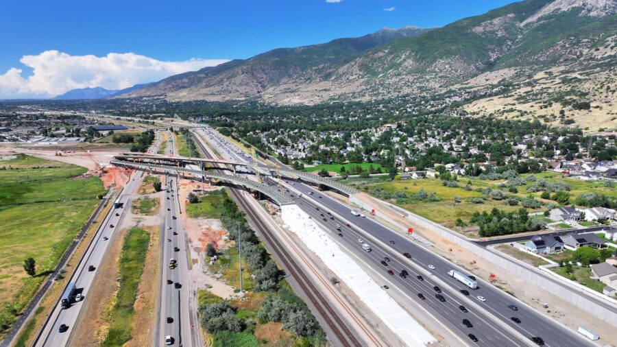 Geofoam bricks are pictured on I-15. UDOT said it is using them to build a ramp connecting I-15 southbound to West Davis Corridor. The new highway is now set to finish before the end of the year.