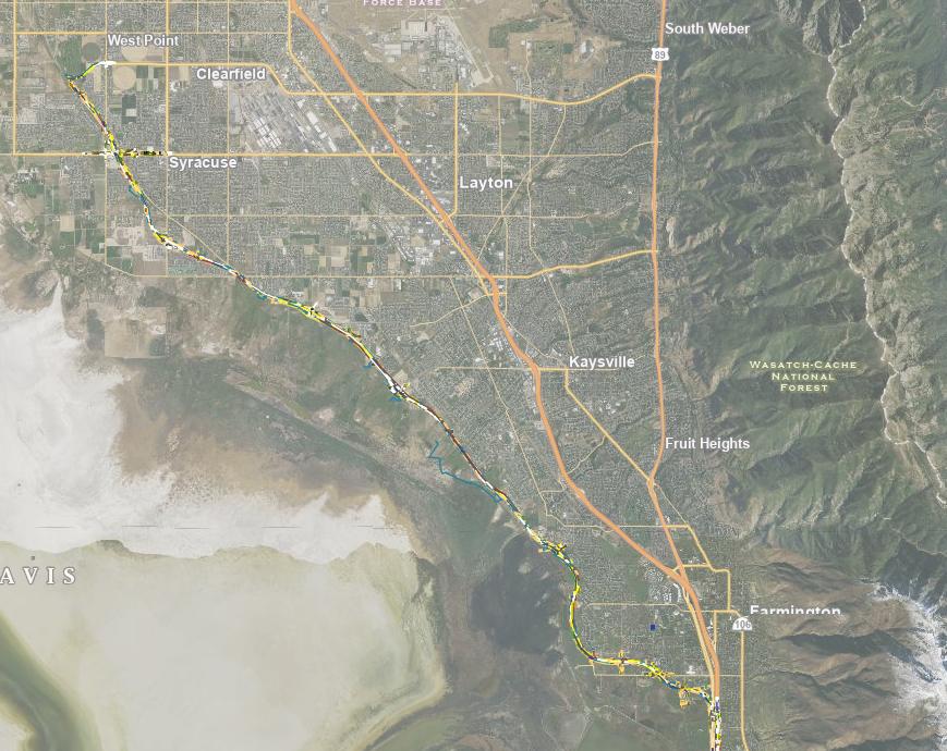 A map showing where state Route 177, or the new West Davis Corridor, runs through Davis County.