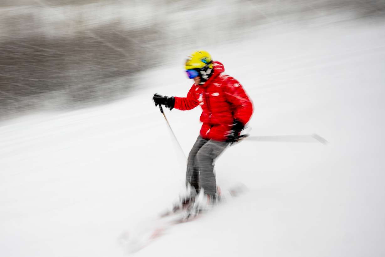 Junior Bounous, 98, skis at Snowbird on Thursday.