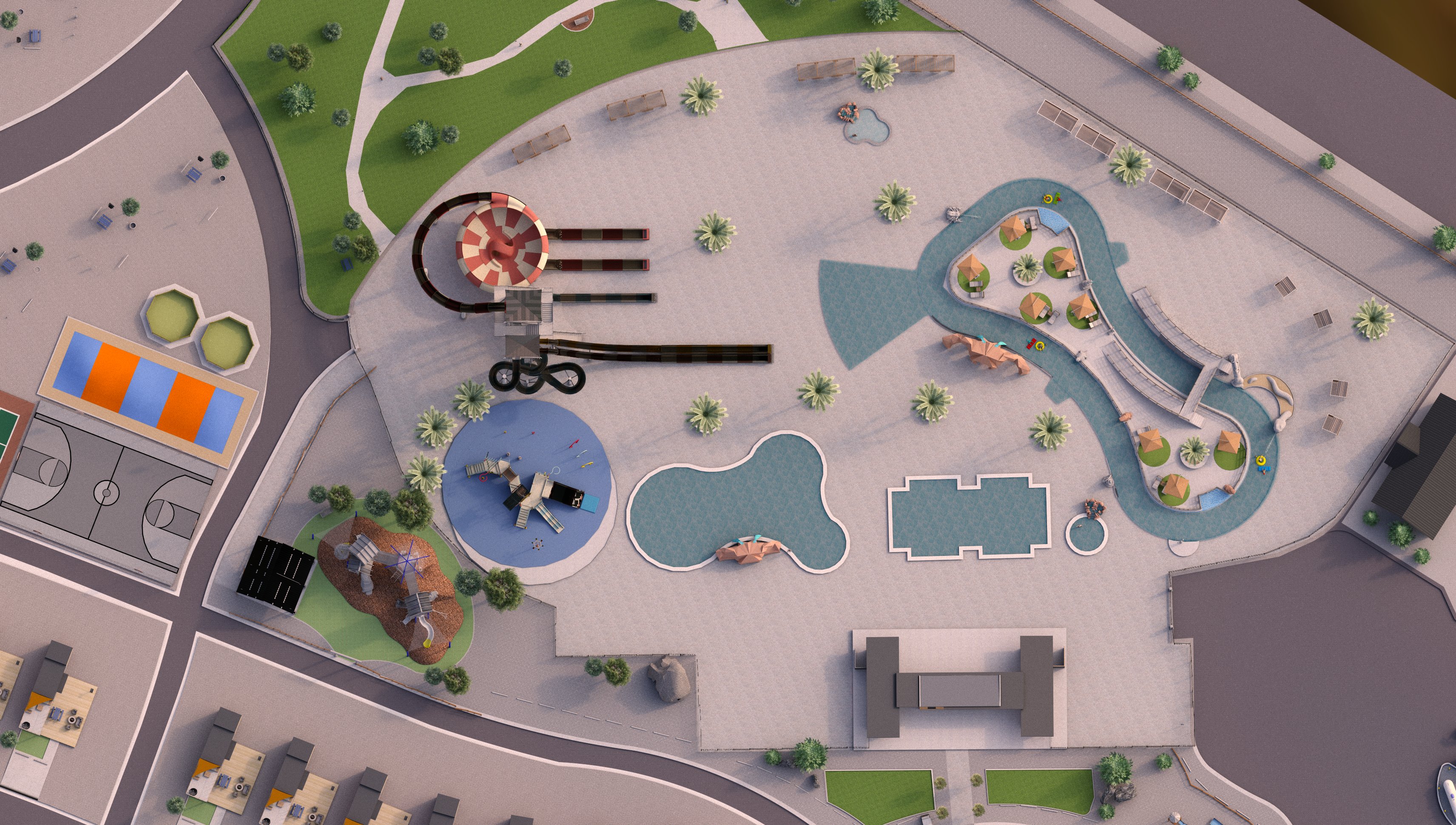 A rendering of Jellystone water park provided by Neilson Development.