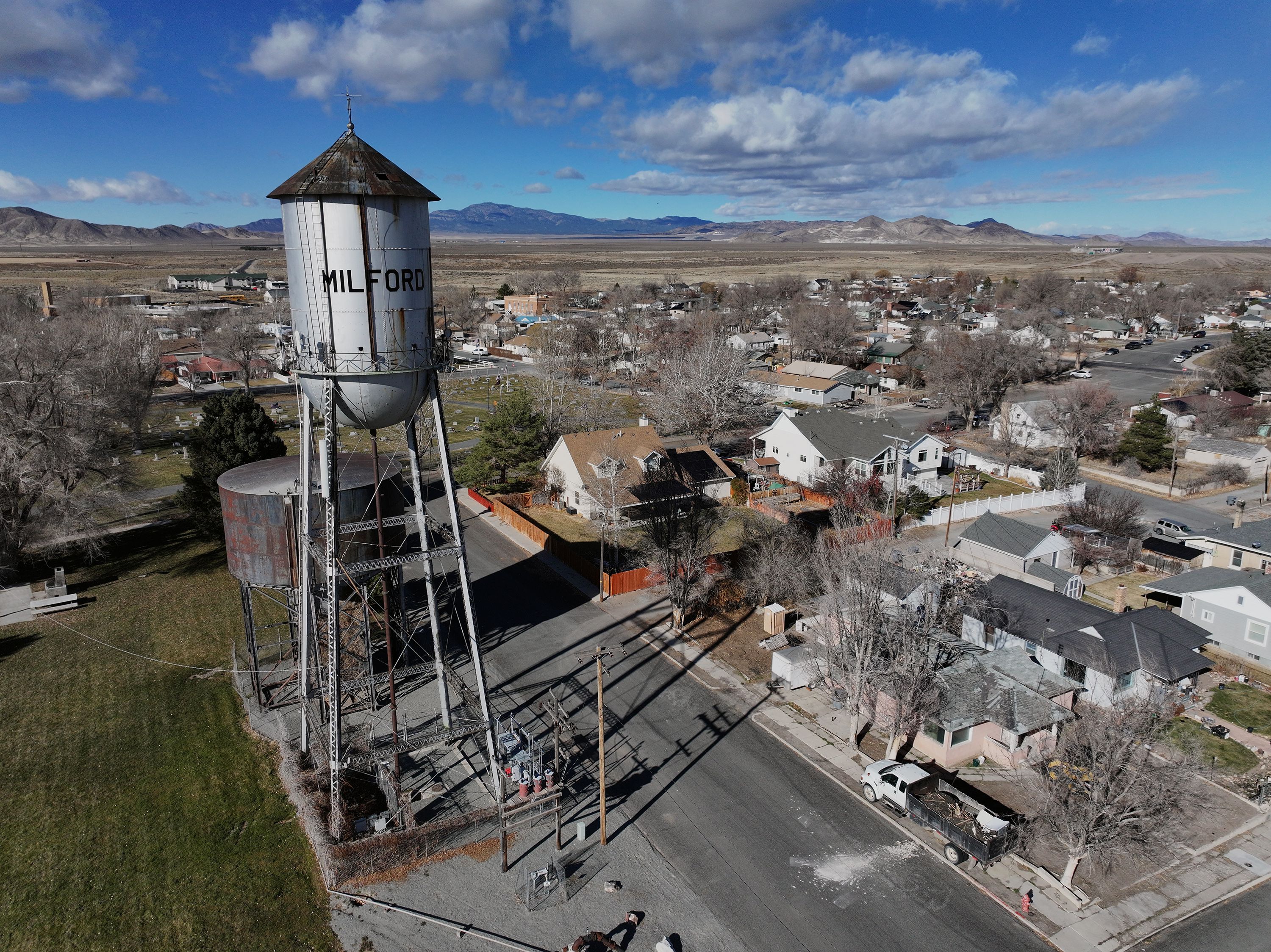 The town of Milford on Friday. Smithfield Foods is ending its relationship with more than two dozen hog farms in Beaver County. Hog farming is the No. 1 employer in this rural area of Utah.