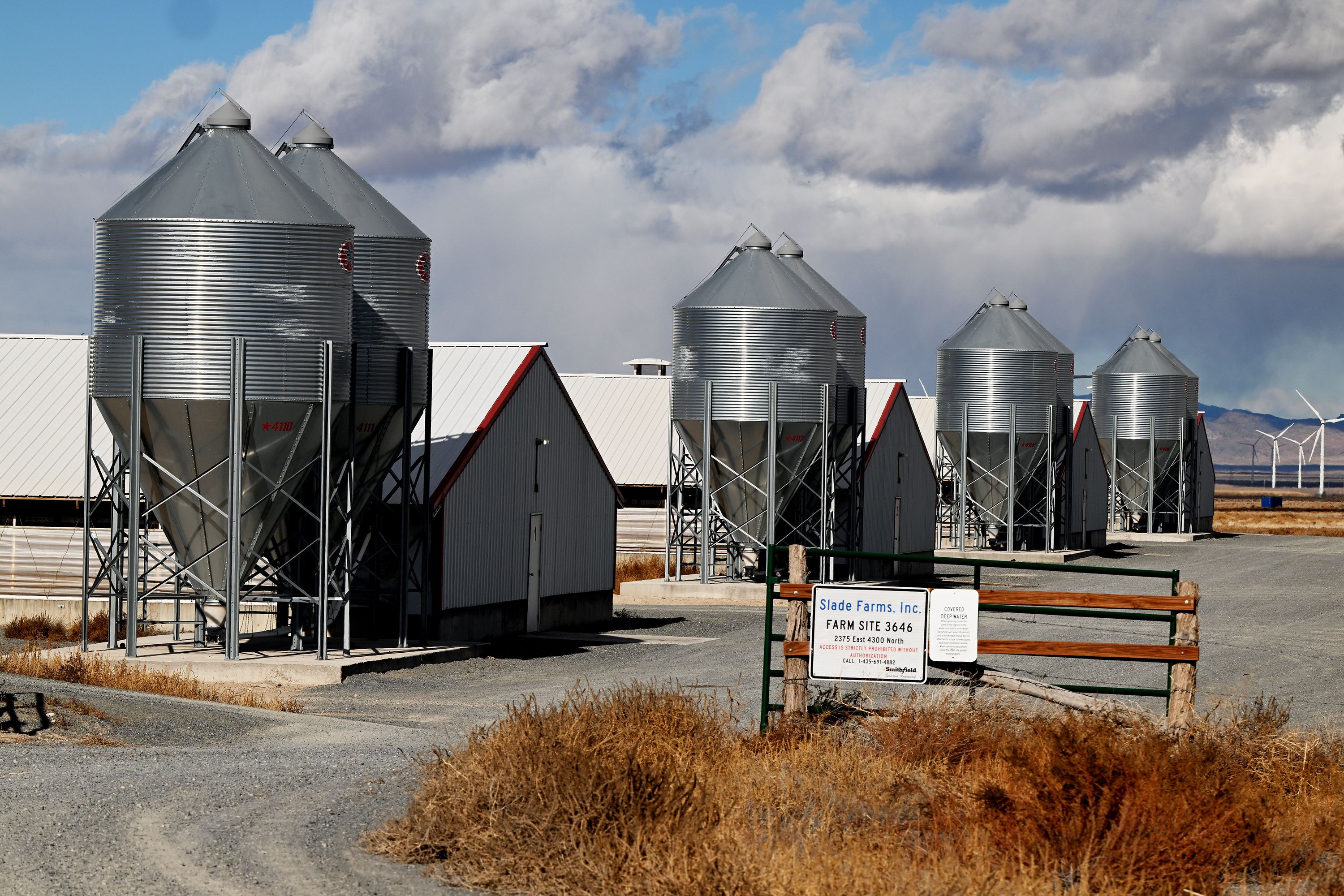 Buildings used to raise hogs owned by Smithfield Foods in Milford on Friday. Smithfield Foods is ending its relationship with more than two dozen hog farms in Beaver County. Hog farming is the No. 1 employer in this rural area of Utah.