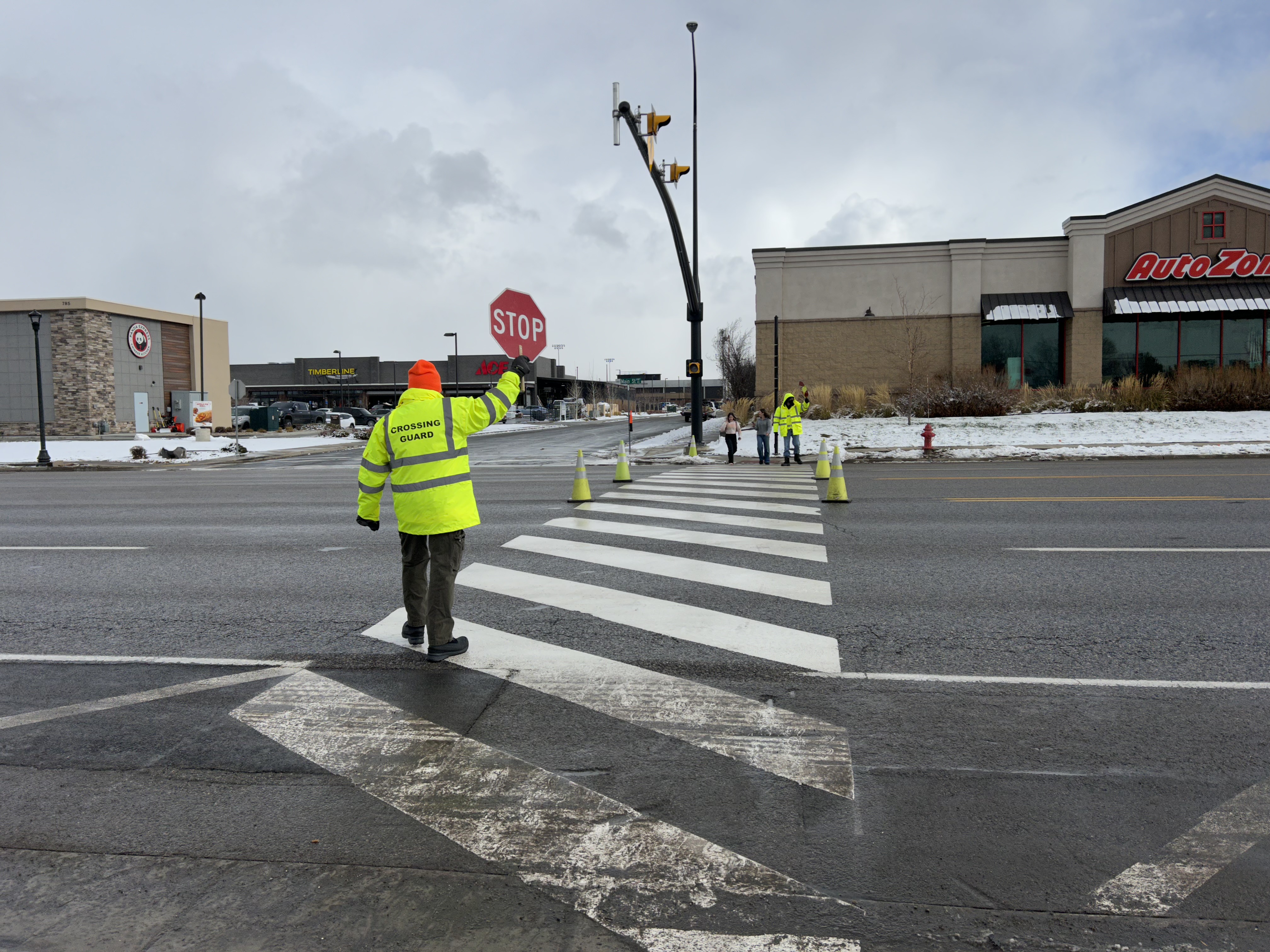Crossing guards are in place at Main Street in Heber City. They are there during lunch hours from 11 a.m. to 1 p.m. every school day.