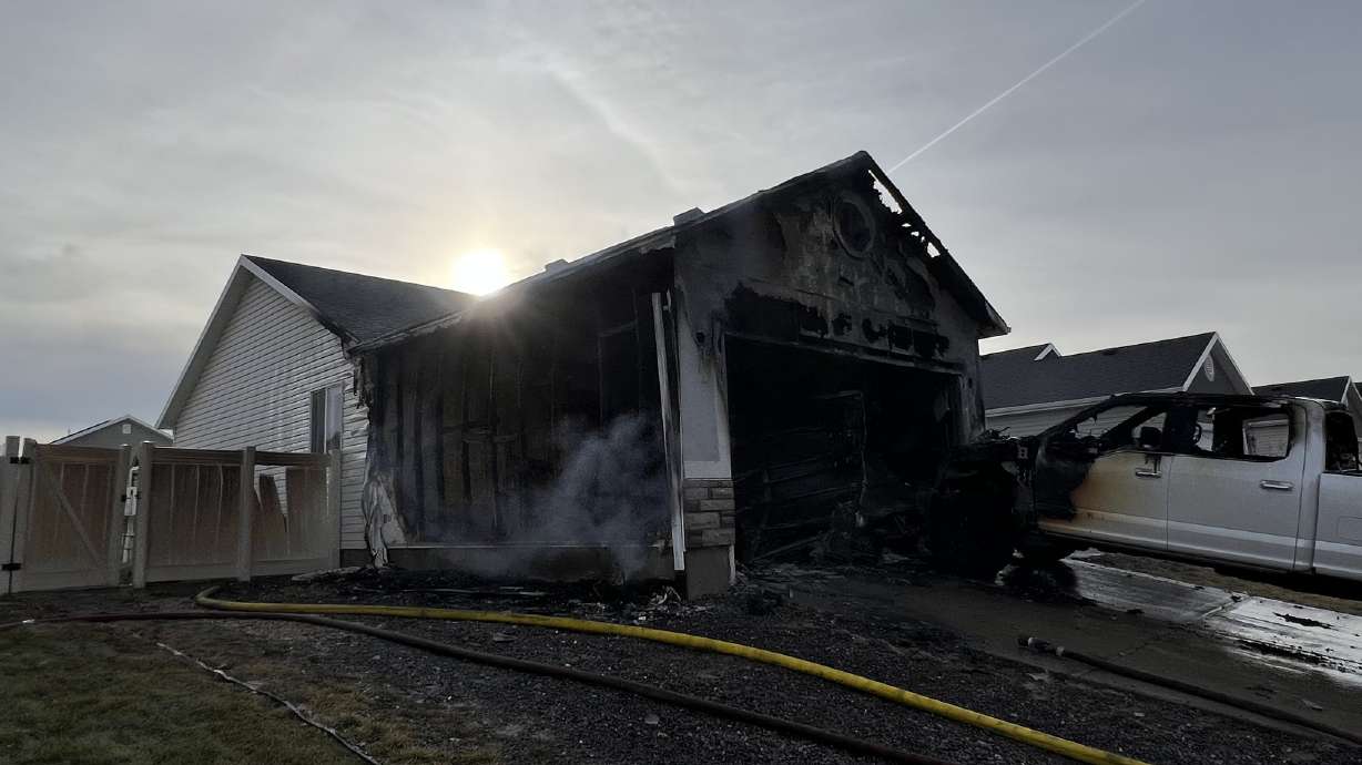Nine residents were displaced from their home in Eagle Mountain due to a house fire on Sunday, Unified Fire Authority said.