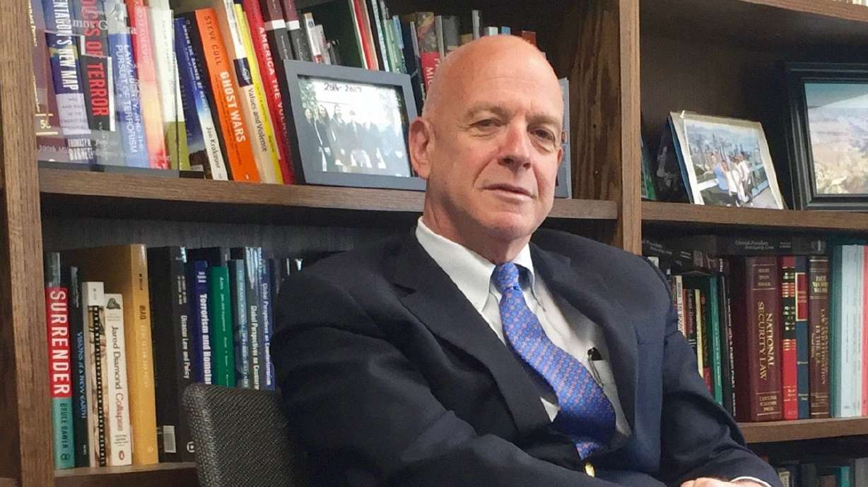 Amos N. Guiora, seen in his office at the University of Utah in 2017, was born in Israel to Hungarian Holocaust survivors. Guiora says University of Pennsylvania President Liz Magill and Harvard President Claudine Gay embarrassed themselves and stained the reputations of their schools.