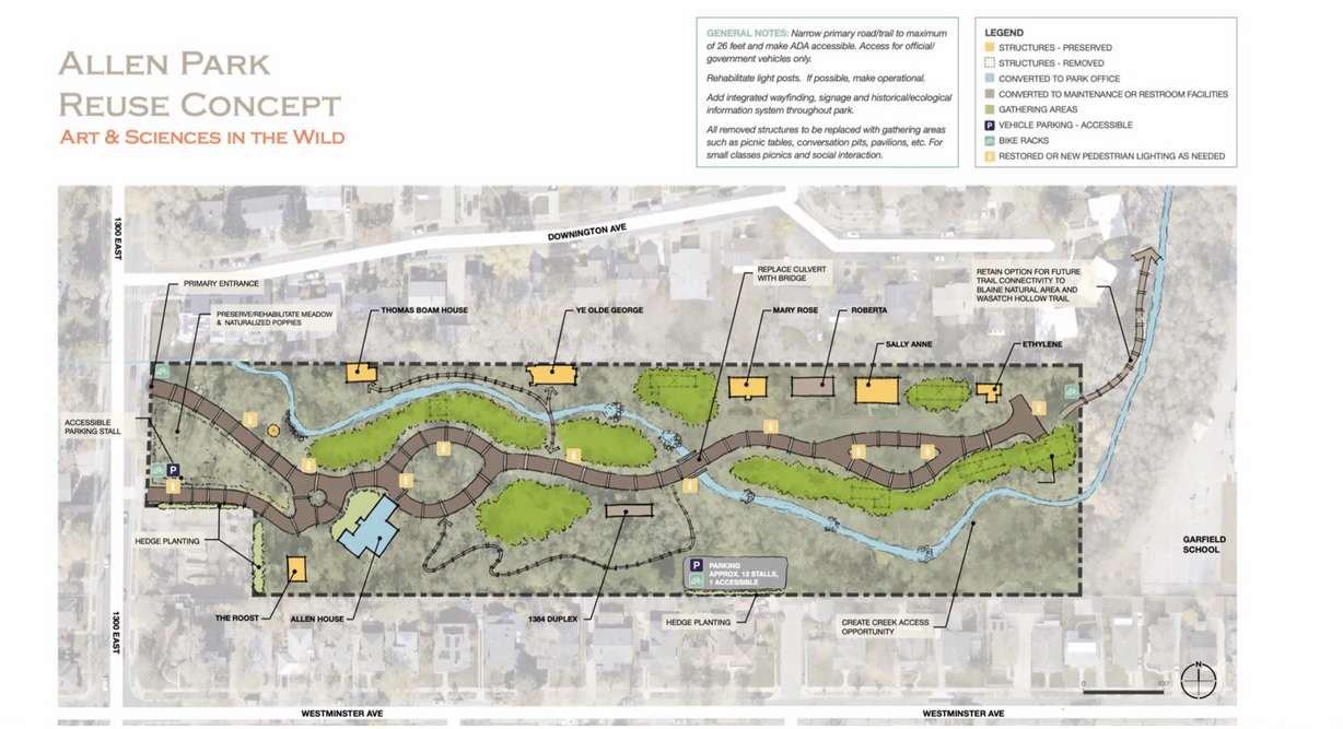 This map shows the outline for Allen Park proposed in the Salt Lake City Public Lands adaptive reuse and management plan released on Monday.