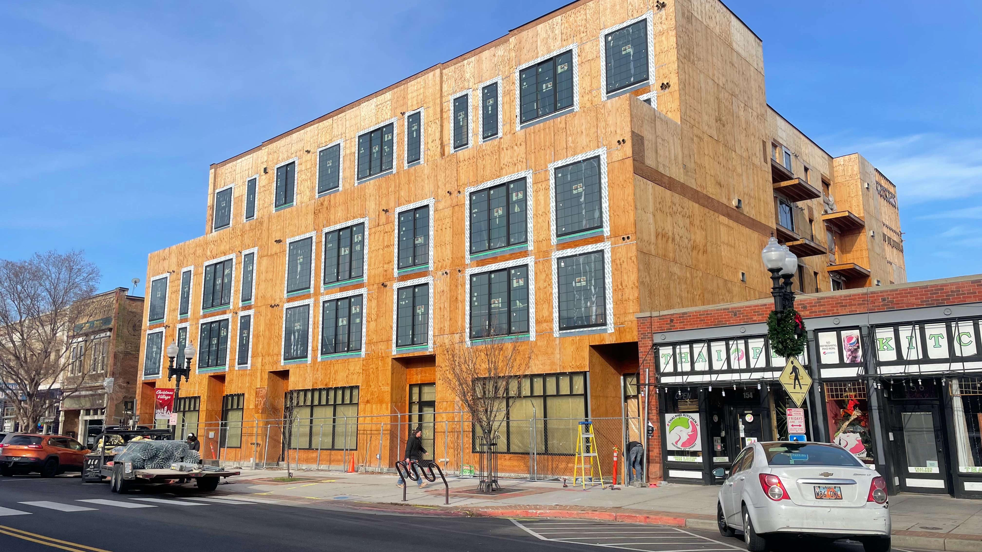 The photo shows the incomplete five-story building at 144 25th Street in Ogden on Tuesday. A city official says the problematic structure will likely be demolished.