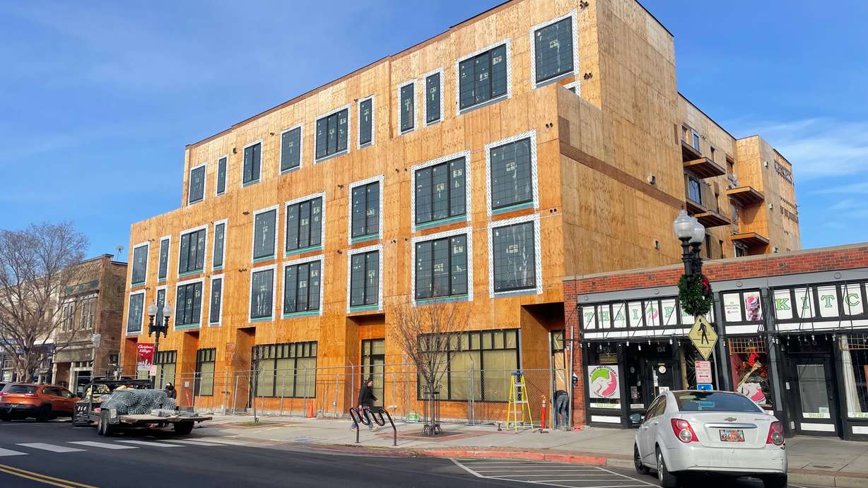 The incomplete five-story building at 144 25th St. in Ogden, on Dec. 12, 2023. It had to be demolished due to structural problems and now the developer apparently hopes to rebuild, according to a city official.