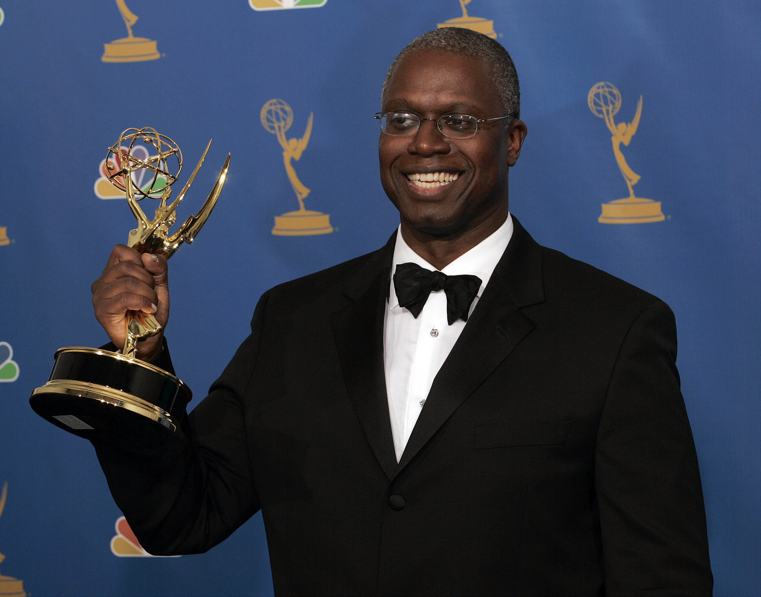 Andre Braugher holds the award for outstanding lead actor in a miniseries or a movie for his work on "Thief" at the 58th annual Primetime Emmy Awards, Aug. 27, 2006, in Los Angeles. Braugher died Monday at age 61.