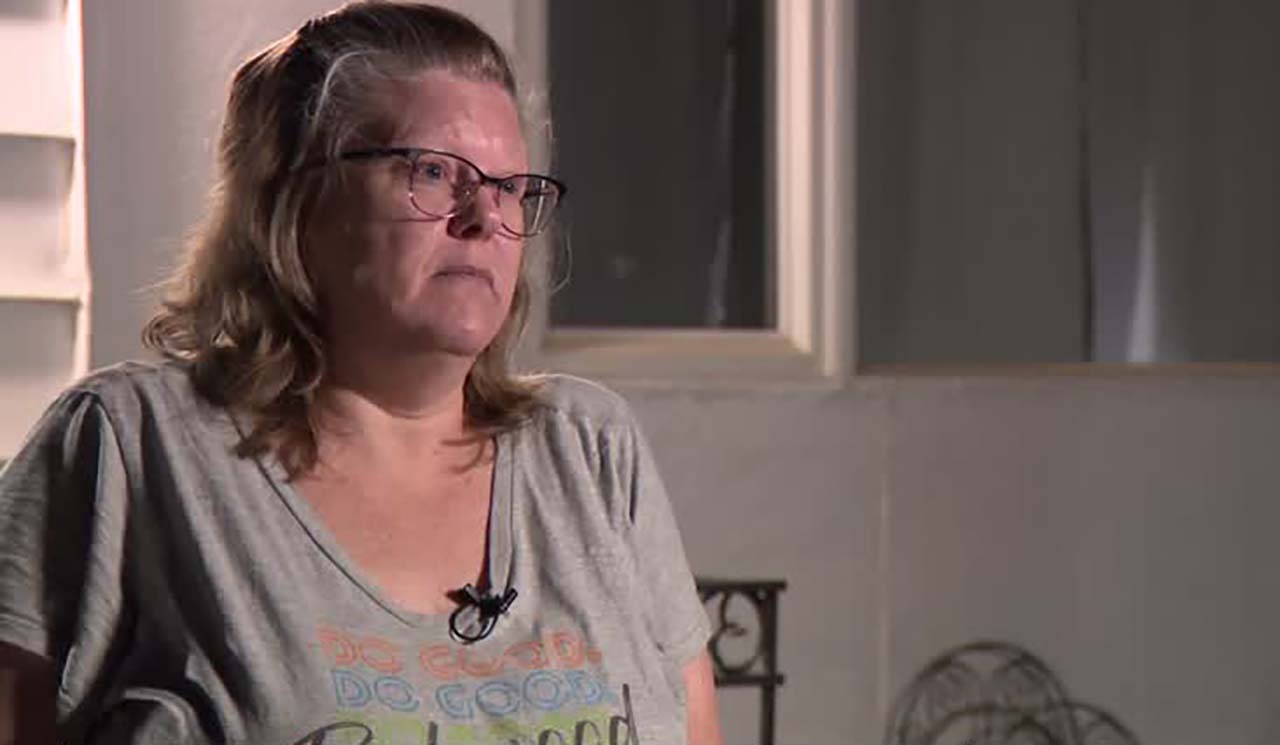 Myken Smith talks to KSL-TV Tuesday in Salt Lake City. She says she woke up Monday morning to find someone stole the Christmas lights and decorations from her home in Rose Park.