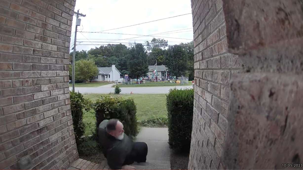 Hope this poor guy recovered from his fall and can steer clear of Satan's little minions in the future.