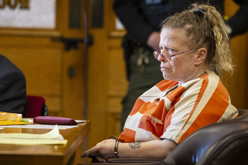Mandy Benn appears in court at Ionia County Courthouse in Ionia, Mich., Tuesday. Benn fatally struck two bicyclists that were riding in a July 2022 fundraiser for Make-A-Wish Foundation.