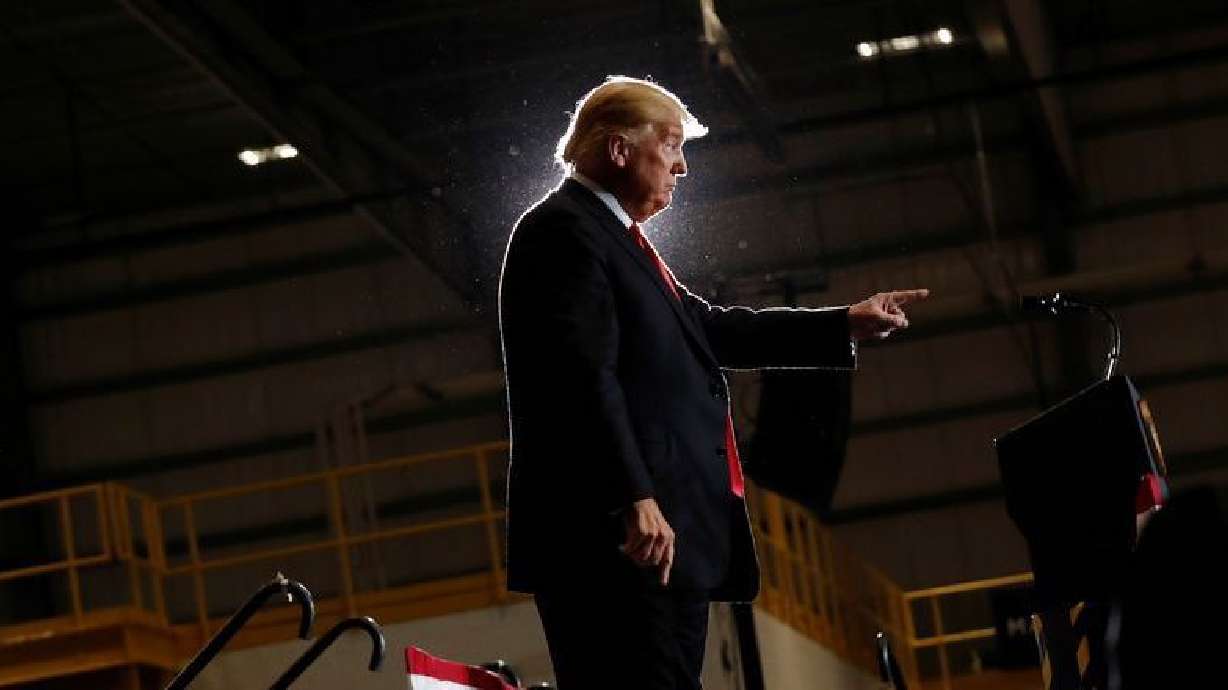 President Donald Trump speaks in Pensacola, Fla., Nov. 3, 2018. A New York state appeals court on Thursday denied Trump's bid to overturn a gag order in his civil fraud case. The former president is running for reelection.