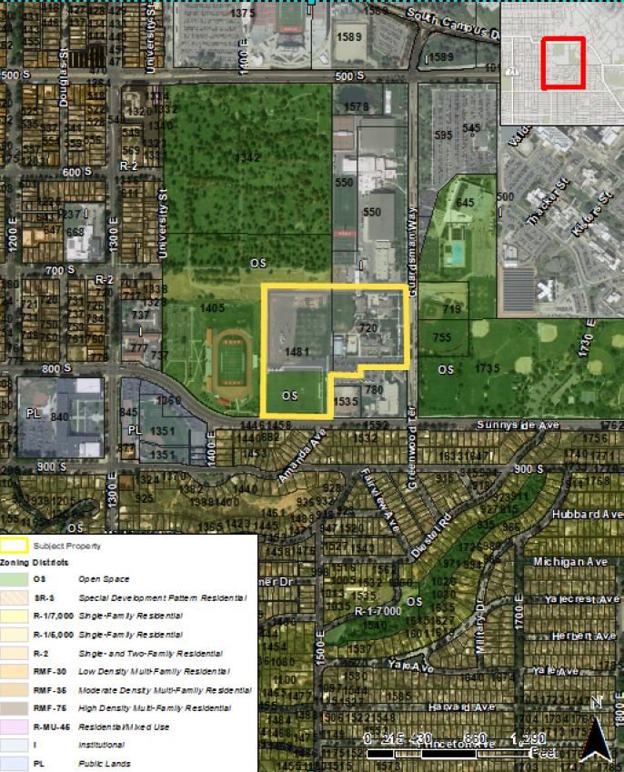 An image shows the land that Rowland Hall will be expanding on at its McCarthey Campus. Rowland Hall, Utah's oldest private school, plans to unite the school's two campuses by selling one and expanding at the other.