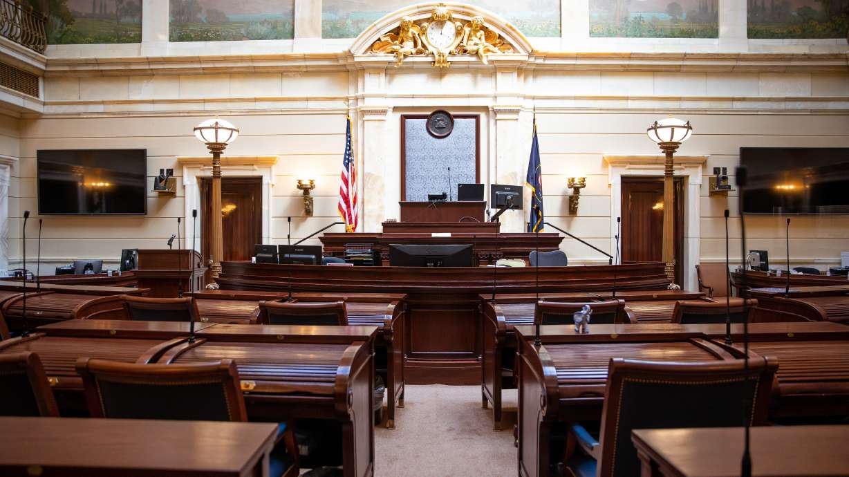 The Senate chamber is pictured at the Capitol in Salt Lake City on March 19, 2021. Republican Senate leaders on Thursday released a list of priorities for the upcoming 2024 legislative session, including affordable housing, water supply and tax cuts.