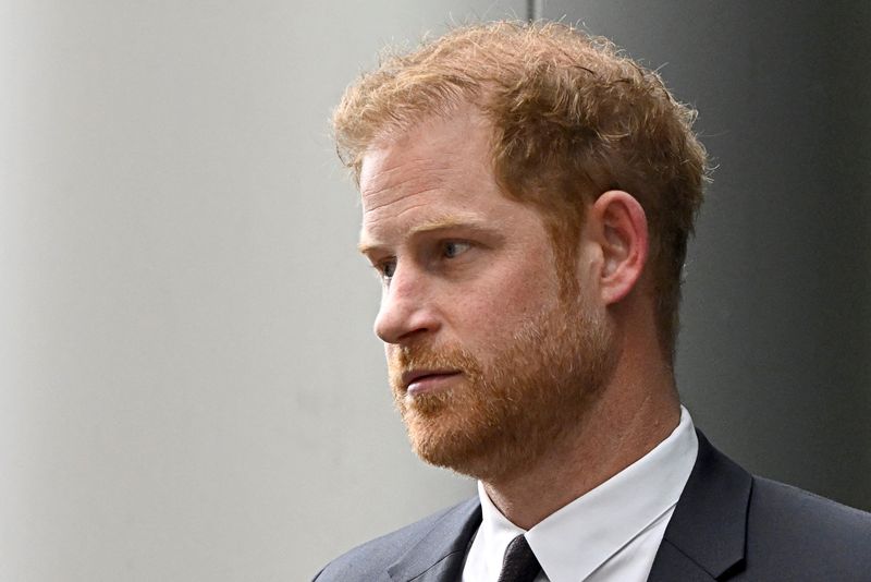 Britain's Prince Harry, Duke of Sussex walks outside the Rolls Building of the High Court in London, Britain June 6. He scored the biggest win yet in his legal war against British tabloids on Friday when London's High Court ruled he had been a victim of phone hacking.