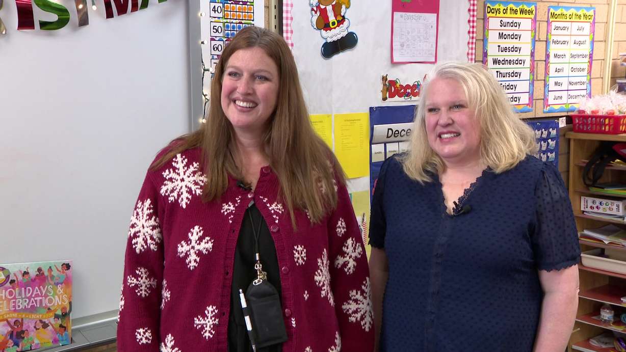 Some kindergarten students were told they would be giving their drawings to middle school students but they didn't know the reason why.