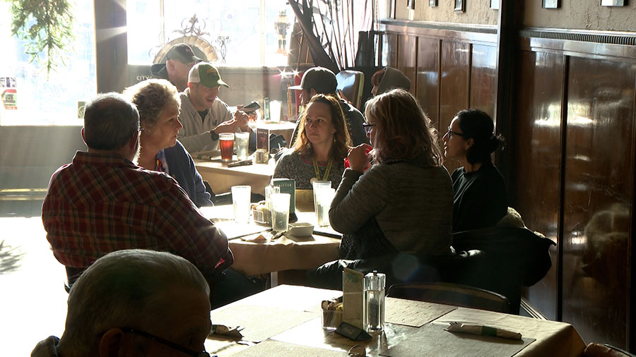 Customers at Ogden’s Two-Bit Street Cafe dine on Friday, as the restaurant enters its final weeks in operation at its current location.