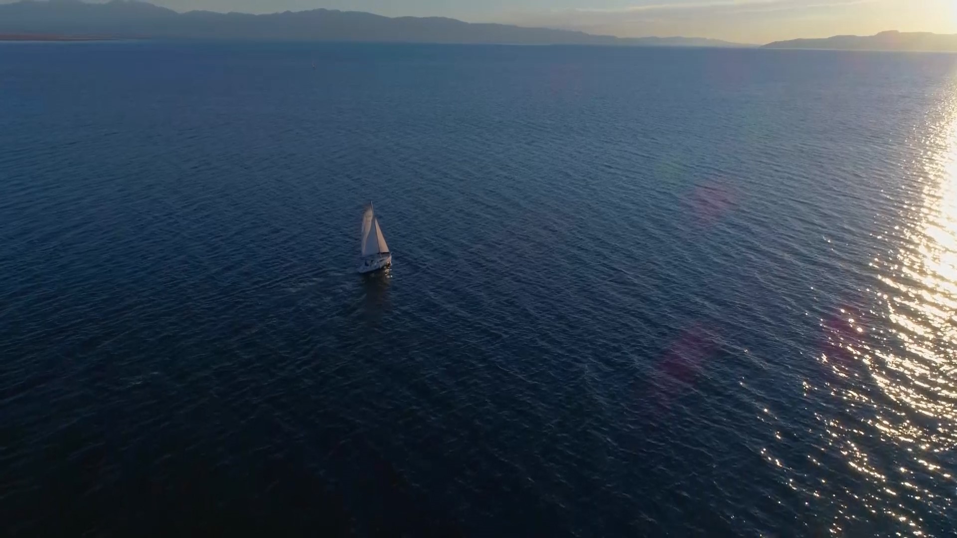 A sail boat on the Great Salt Lake.
