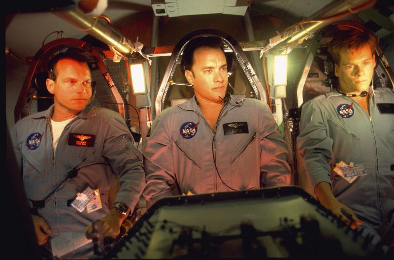 This image shows, from left, Bill Paxton, Tom Hanks and Kevin Bacon in a scene from the 1995 film "Apollo 13."